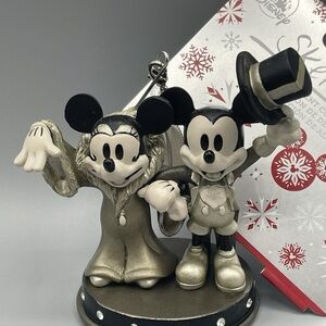 Disney Mickey Mouse and Friend Holiday Ornament - Black and Cream